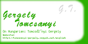 gergely tomcsanyi business card